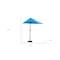 Homeroots 110 x 10 in. Blue iron Side Wall Umbrella 372308 - alternate 2